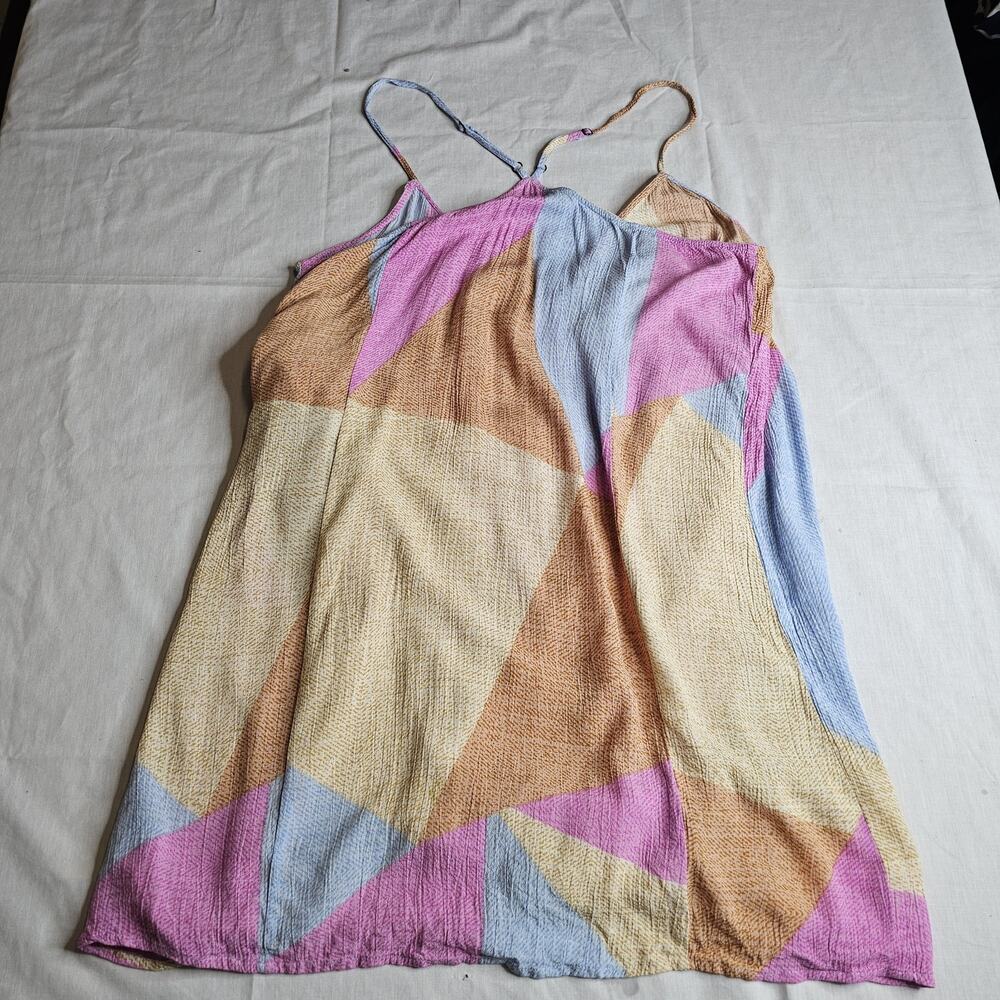 O'Neill 100% Viscose Marlo Colorful Colorblock Light Racerback Minidress Wrap Xl - Picture 7 of 8